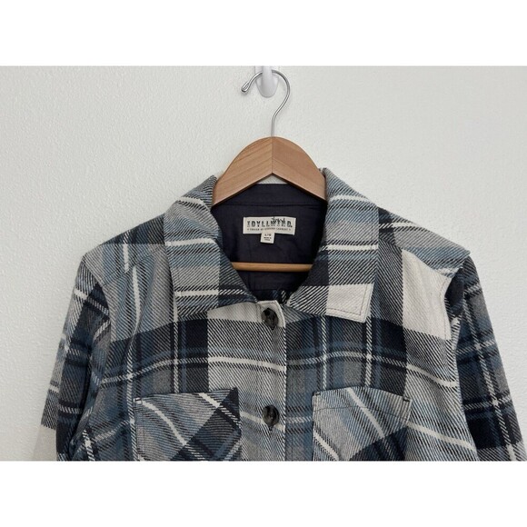 Idyllwind Boho Western Shacket Jacket L Cropped Plaid Fringe Cowgirl Festival - Picture 2 of 10